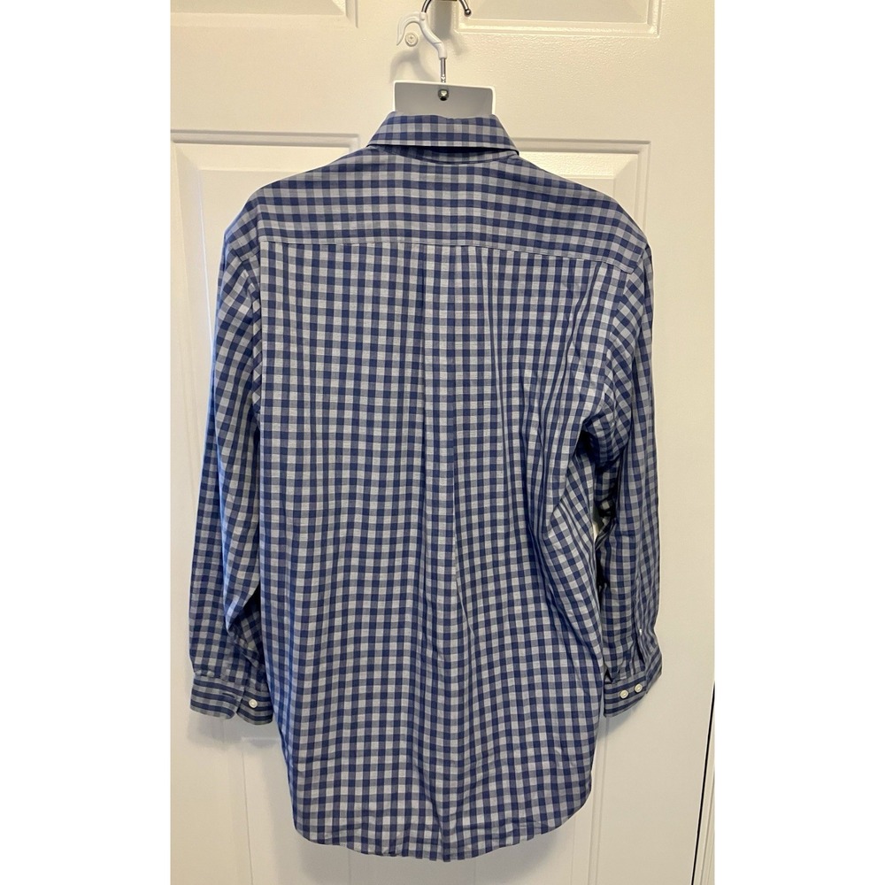 Brooks Brothers Madison Men’s Dress Shirt Medium Blue Plaid Non Iron Supima - Picture 4 of 6